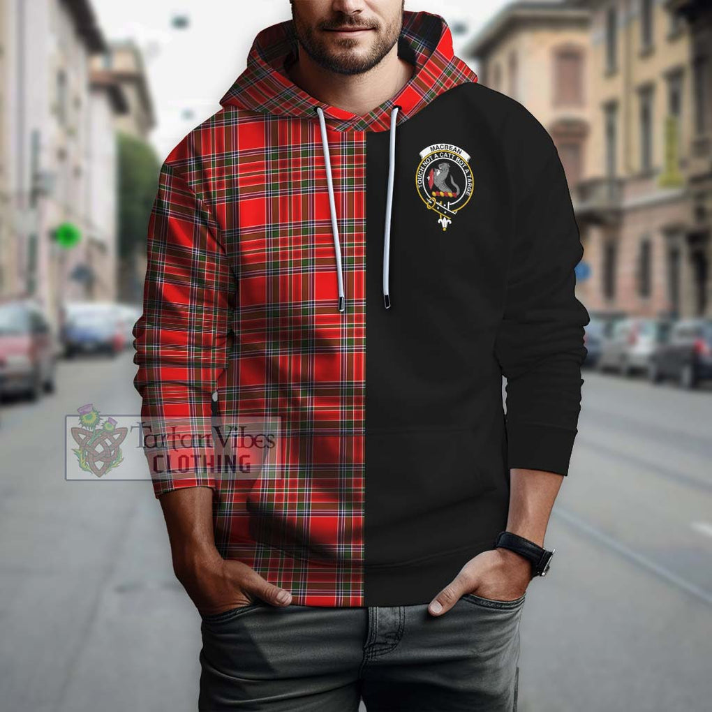 MacBean Modern Tartan Hoodie with Family Crest and Half Of Me Style Zip Hoodie - Tartan Vibes Clothing