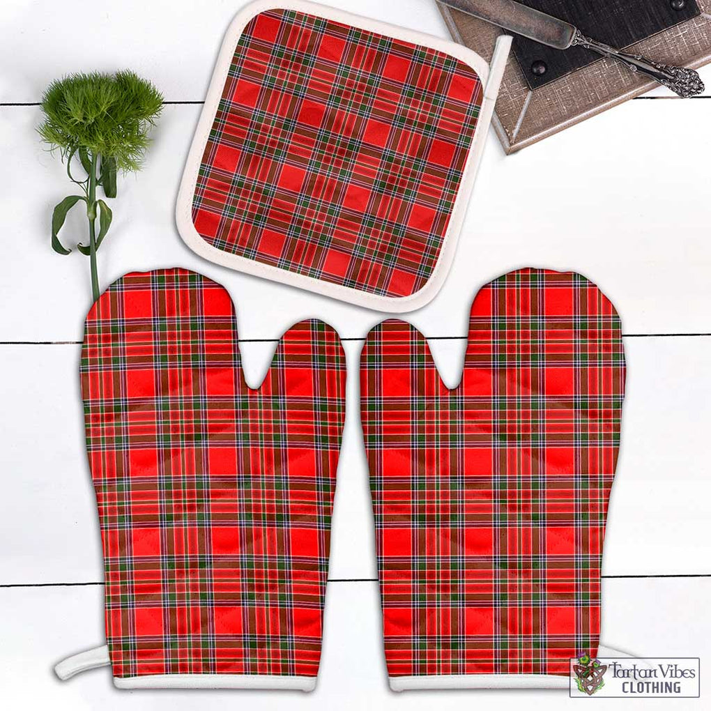 MacBean Modern Tartan Combo Oven Mitt & Pot-Holder White - Tartan Vibes Clothing