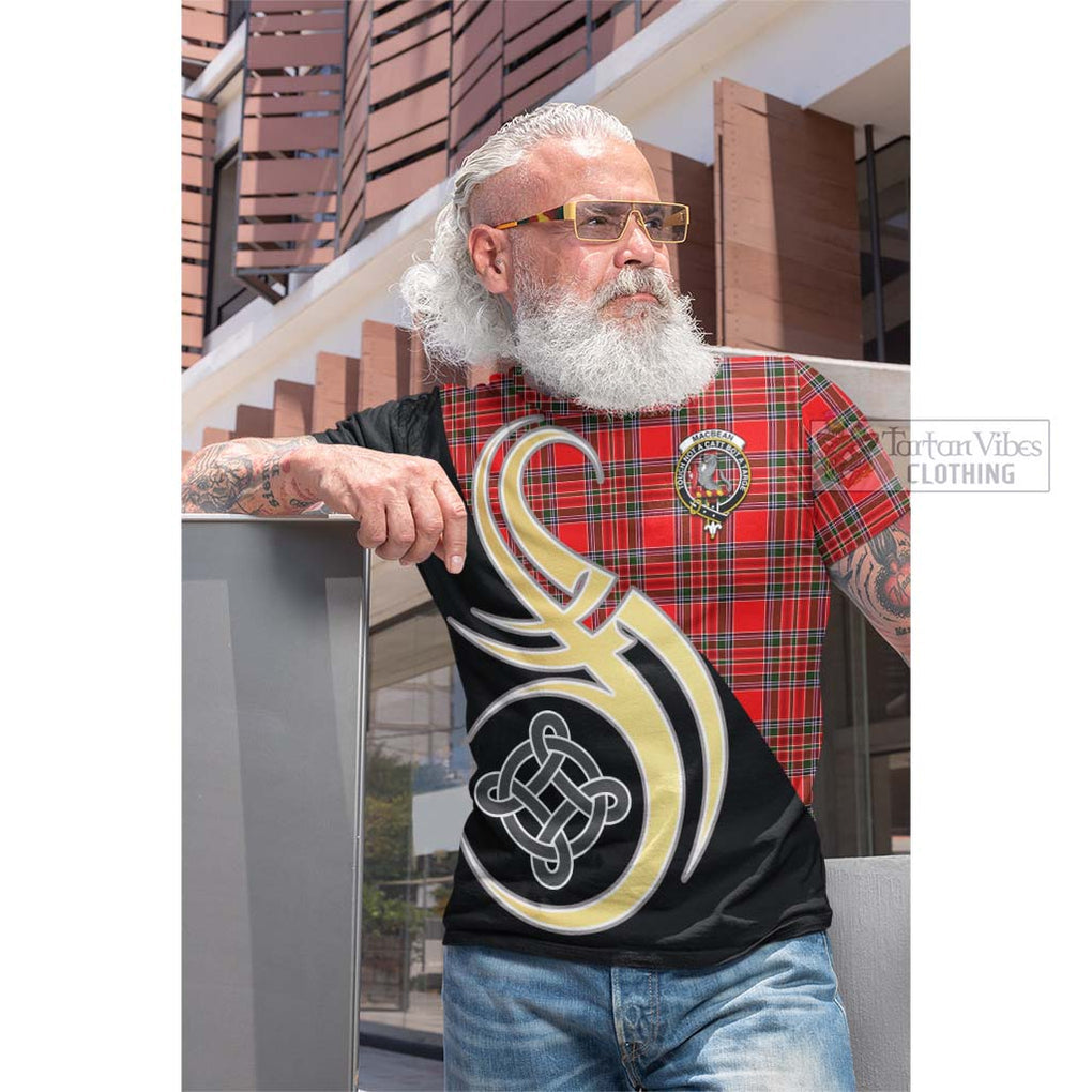 MacBean Modern Tartan Cotton T-shirt with Family Crest and Celtic Symbol Style Men's Shirt - Tartan Vibes Clothing