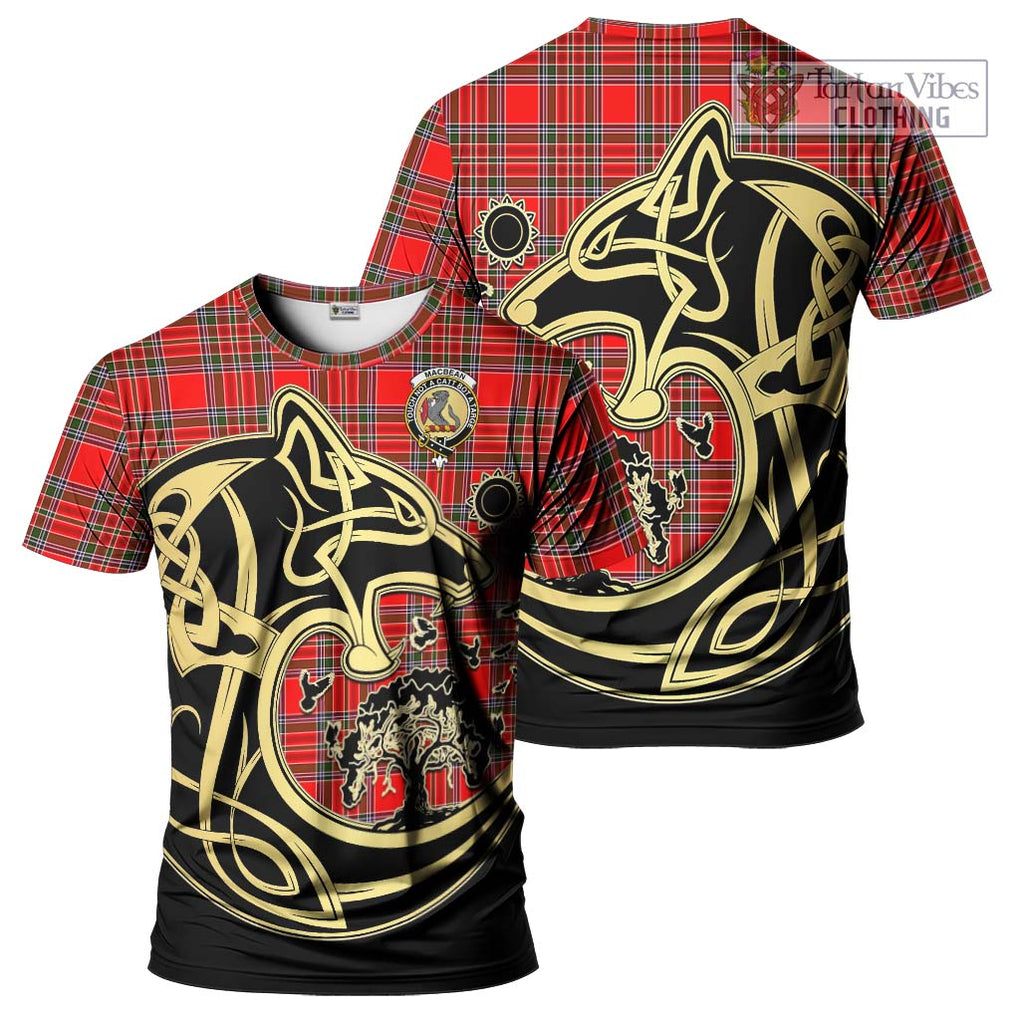 MacBean Modern Tartan T-Shirt with Family Crest Celtic Wolf Style Kid's Shirt - Tartan Vibes Clothing