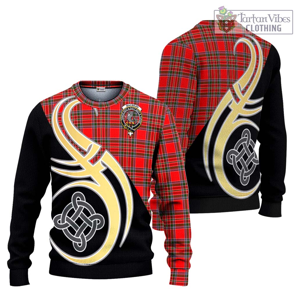MacBean Modern Tartan Ugly Sweater with Family Crest and Celtic Symbol Style Unisex - Tartan Vibes Clothing