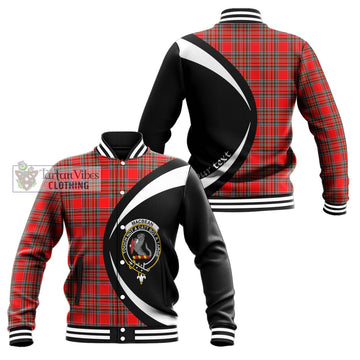 MacBean Modern Tartan Baseball Jacket with Family Crest Circle Style