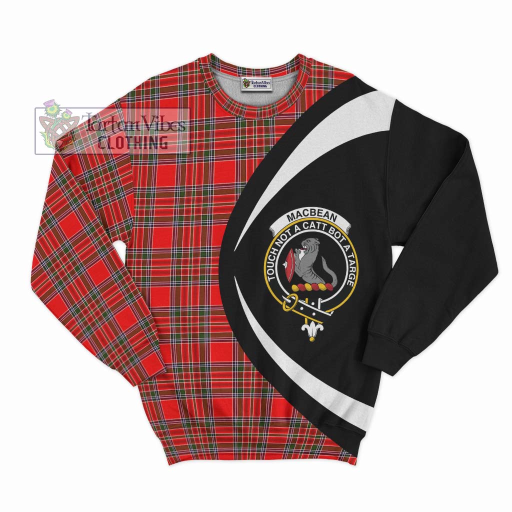 MacBean Modern Tartan Sweatshirt with Family Crest Circle Style Unisex - Tartan Vibes Clothing