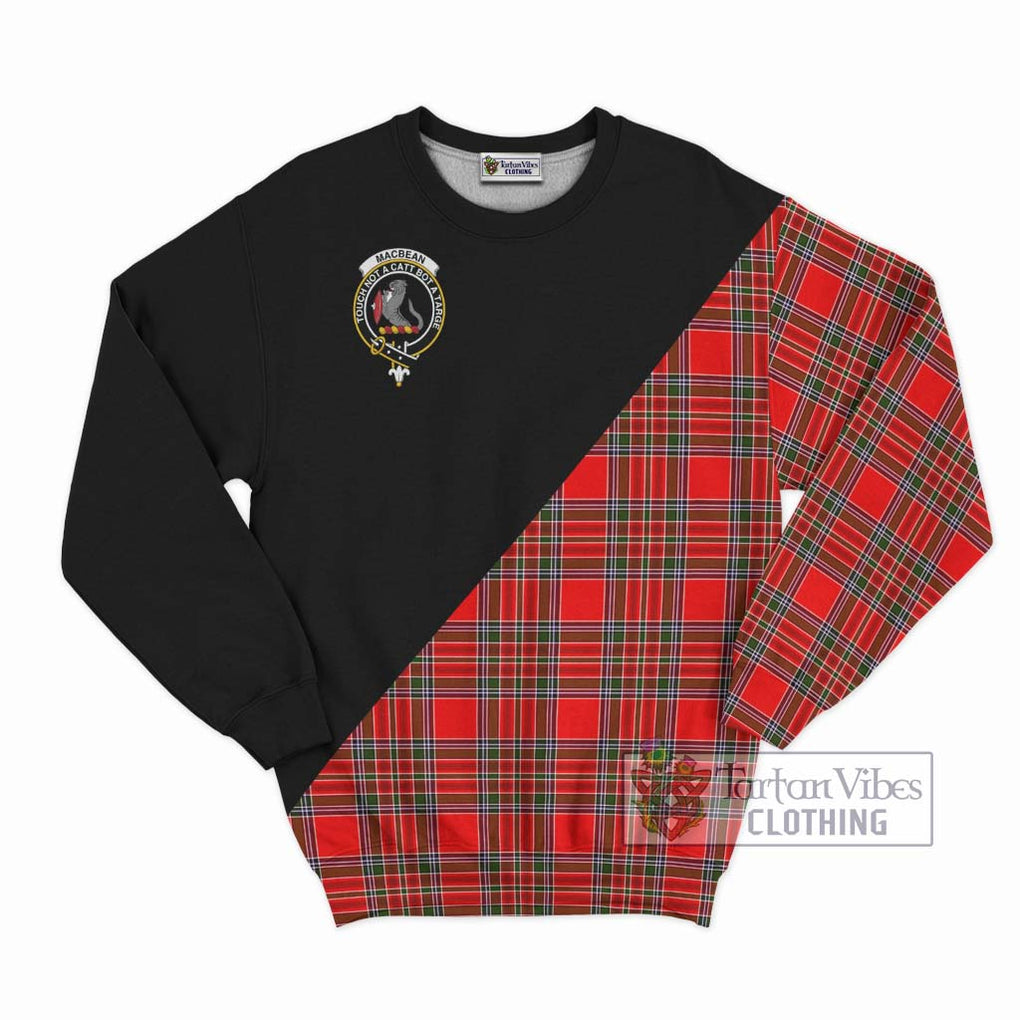 MacBean Modern Tartan Sweatshirt with Family Crest and Military Logo Style - Tartan Vibes Clothing