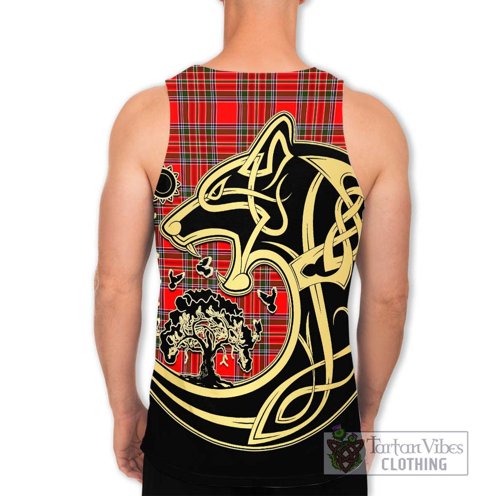 MacBean Modern Tartan Men's Tank Top with Family Crest Celtic Wolf Style - Tartan Vibes Clothing