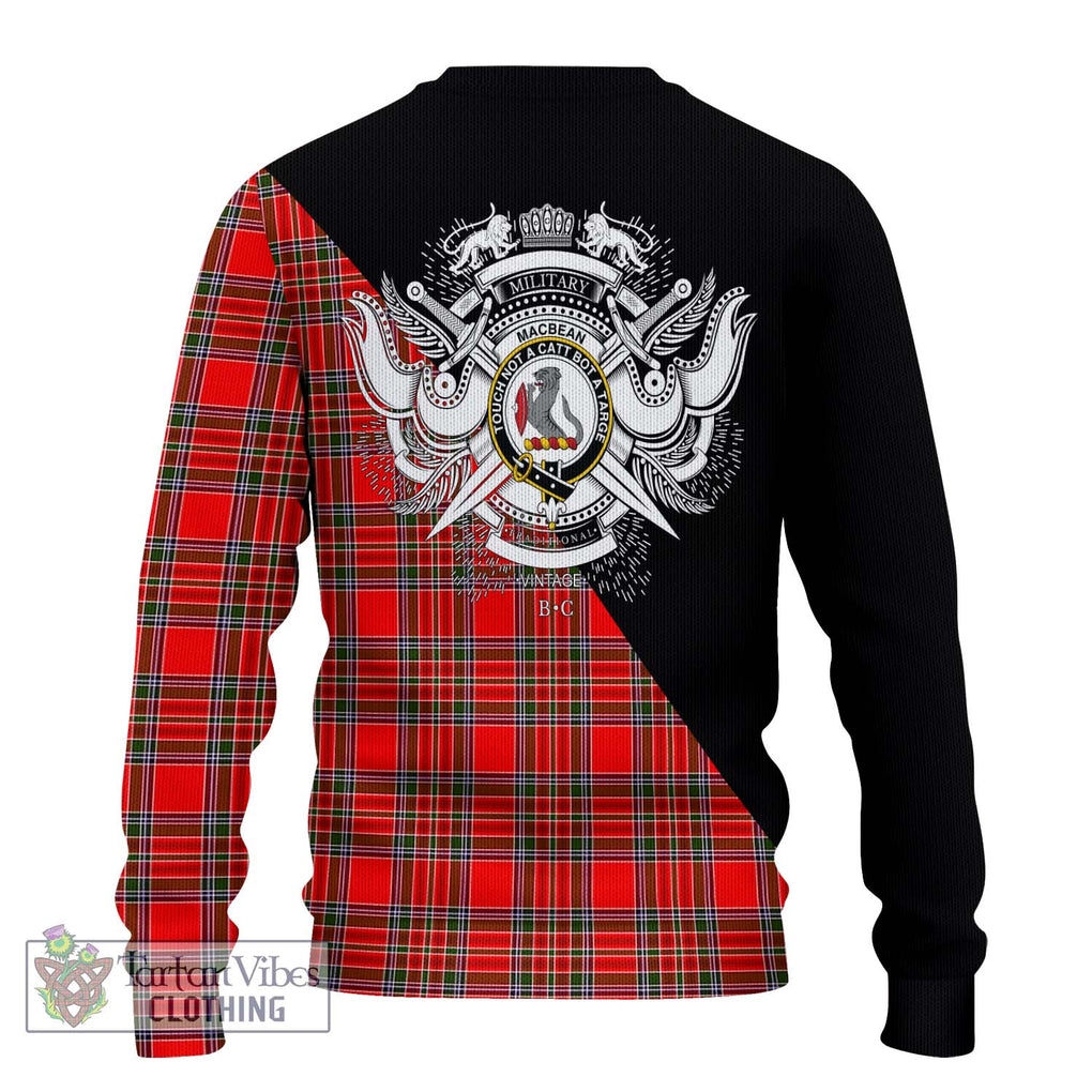 MacBean Modern Tartan Ugly Sweater with Family Crest and Military Logo Style - Tartan Vibes Clothing
