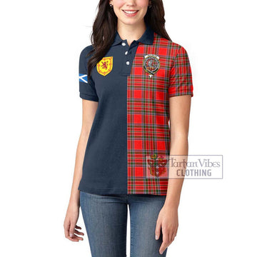 MacBean Modern Tartan Women's Polo Shirt Alba with Scottish Lion Royal Arm Half Style - Tartan Vibes Clothing