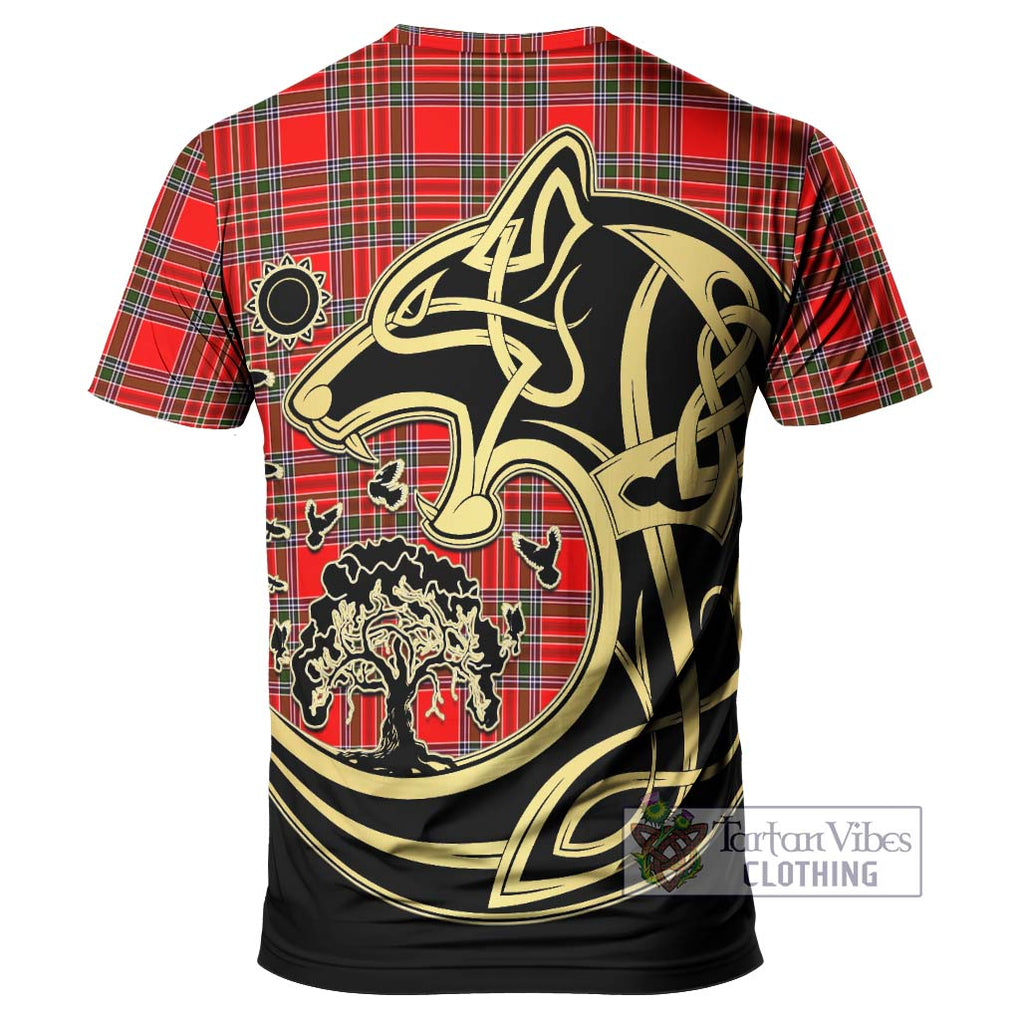 MacBean Modern Tartan T-Shirt with Family Crest Celtic Wolf Style - Tartan Vibes Clothing