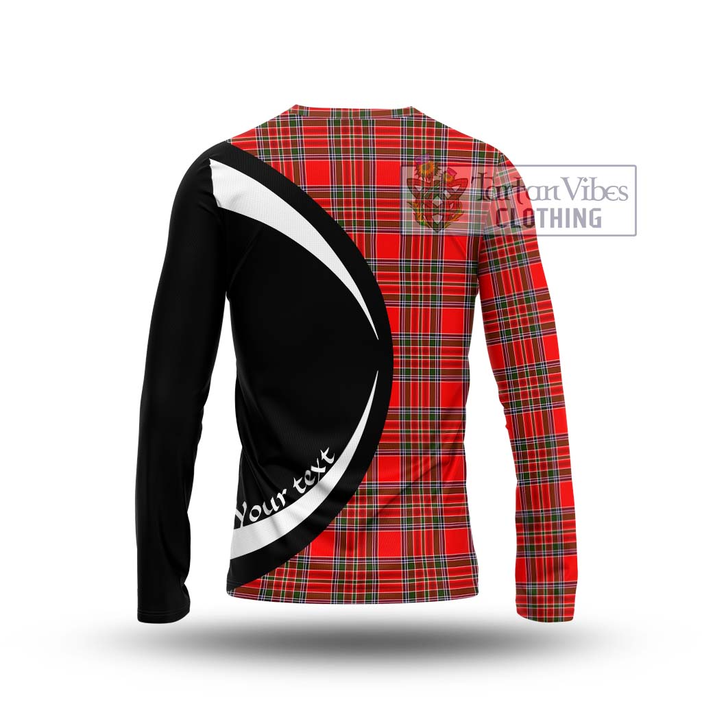 MacBean Modern Tartan Long Sleeve T-Shirt with Family Crest Circle Style - Tartan Vibes Clothing