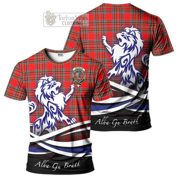 Tartan Vibes Clothing MacBean Modern Tartan Cotton T-shirt with Alba Gu Brath Regal Lion Emblem