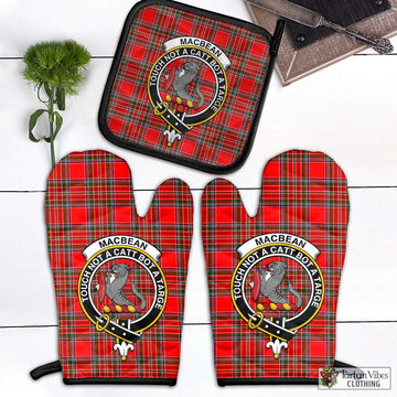 MacBean Modern Tartan Combo Oven Mitt & Pot-Holder with Family Crest Black - Tartan Vibes Clothing