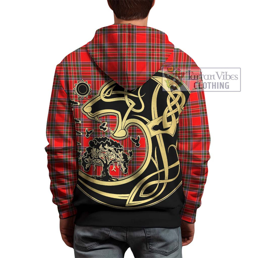 MacBean Modern Tartan Hoodie with Family Crest Celtic Wolf Style - Tartan Vibes Clothing