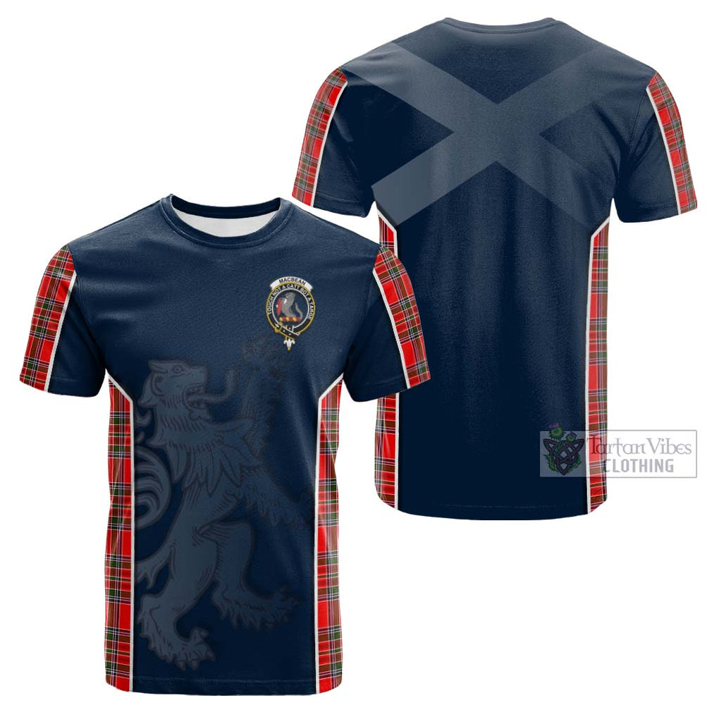 Tartan Vibes Clothing MacBean Modern Tartan Cotton T-shirt with Family Crest and Lion Rampant Vibes Sport Style
