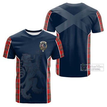 Tartan Vibes Clothing MacBean Modern Tartan Cotton T-shirt with Family Crest and Lion Rampant Vibes Sport Style