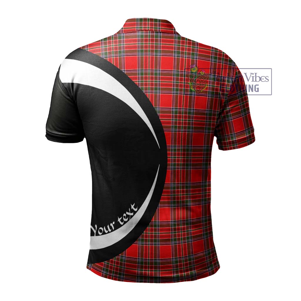 MacBean Modern Tartan Men's Polo Shirt with Family Crest Circle Style - Tartan Vibes Clothing
