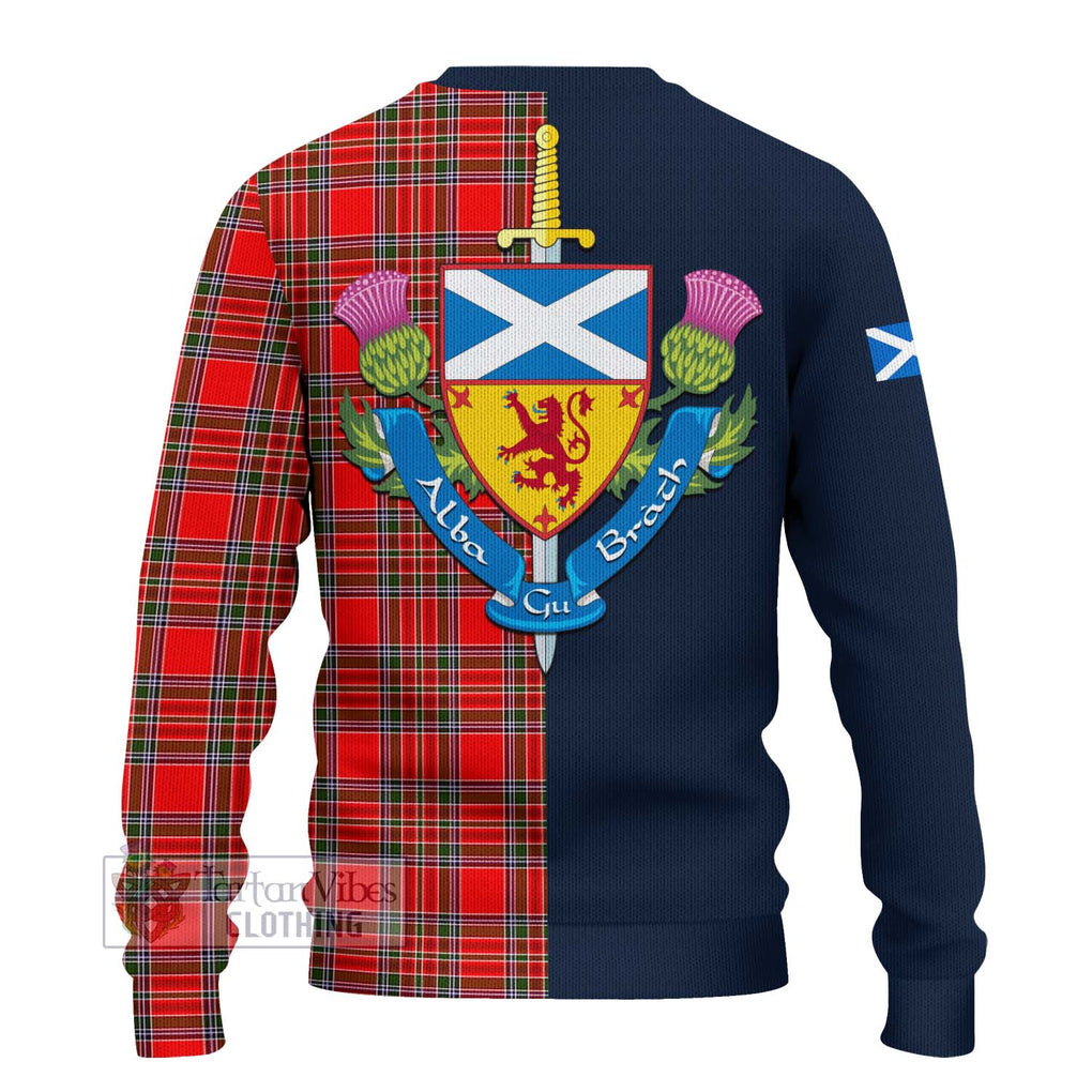 MacBean Modern Tartan Ugly Sweater Alba with Scottish Lion Royal Arm Half Style - Tartan Vibes Clothing