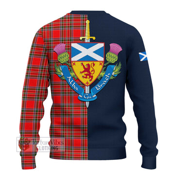 MacBean Modern Tartan Ugly Sweater Alba with Scottish Lion Royal Arm Half Style - Tartan Vibes Clothing