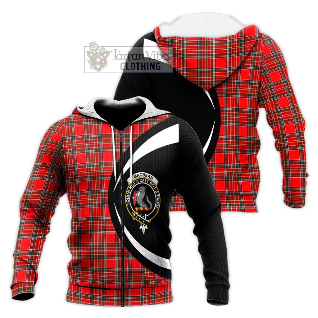 MacBean Modern Tartan Knitted Hoodie with Family Crest Circle Style Unisex Knitted Zip Hoodie - Tartan Vibes Clothing