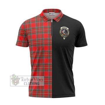MacBean Modern Tartan Zipper Polo Shirt with Family Crest and Half Of Me Style - Tartan Vibes Clothing