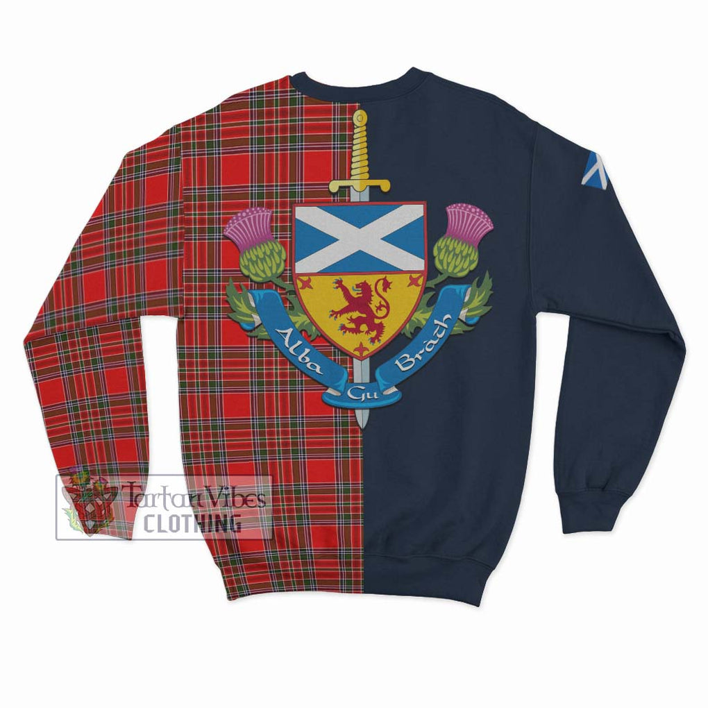MacBean Modern Tartan Sweatshirt Alba with Scottish Lion Royal Arm Half Style - Tartan Vibes Clothing