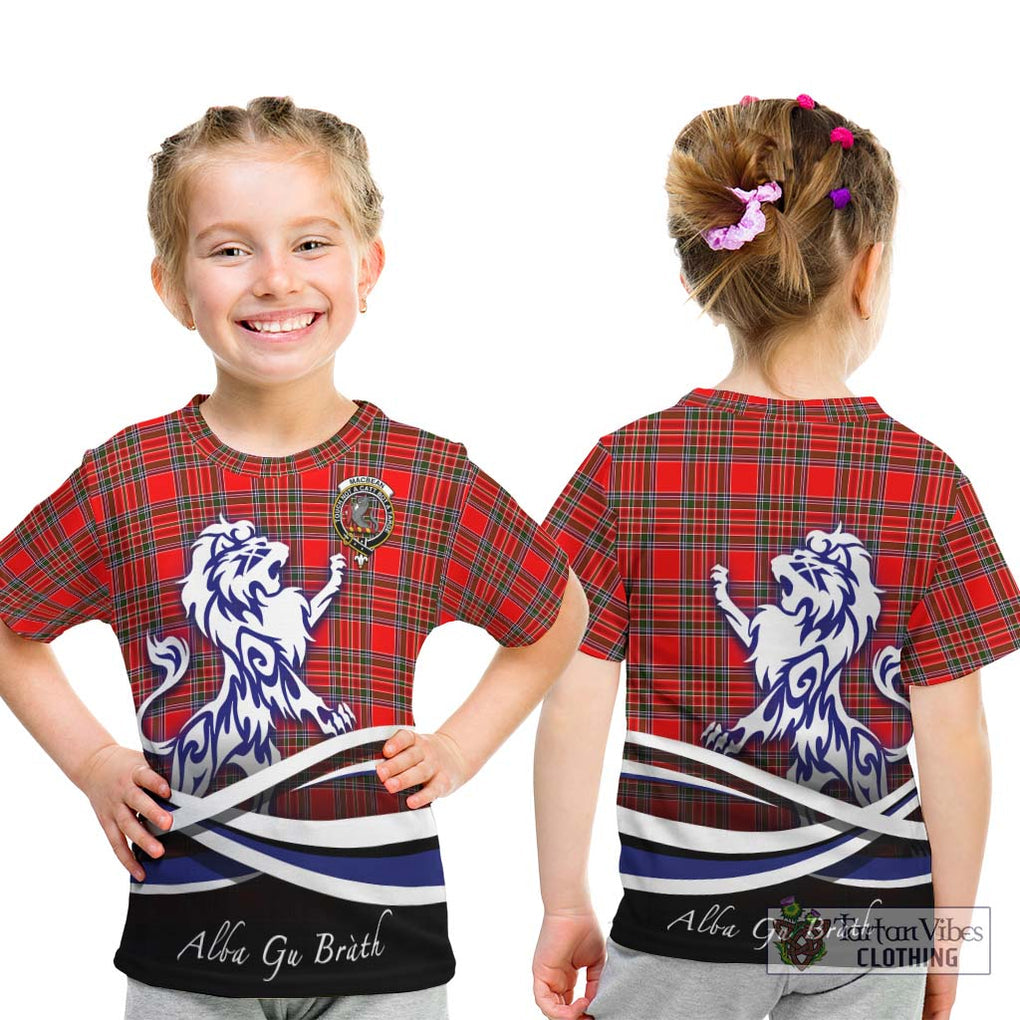 MacBean Modern Tartan Kid T-Shirt with Alba Gu Brath Regal Lion Emblem - Tartan Vibes Clothing