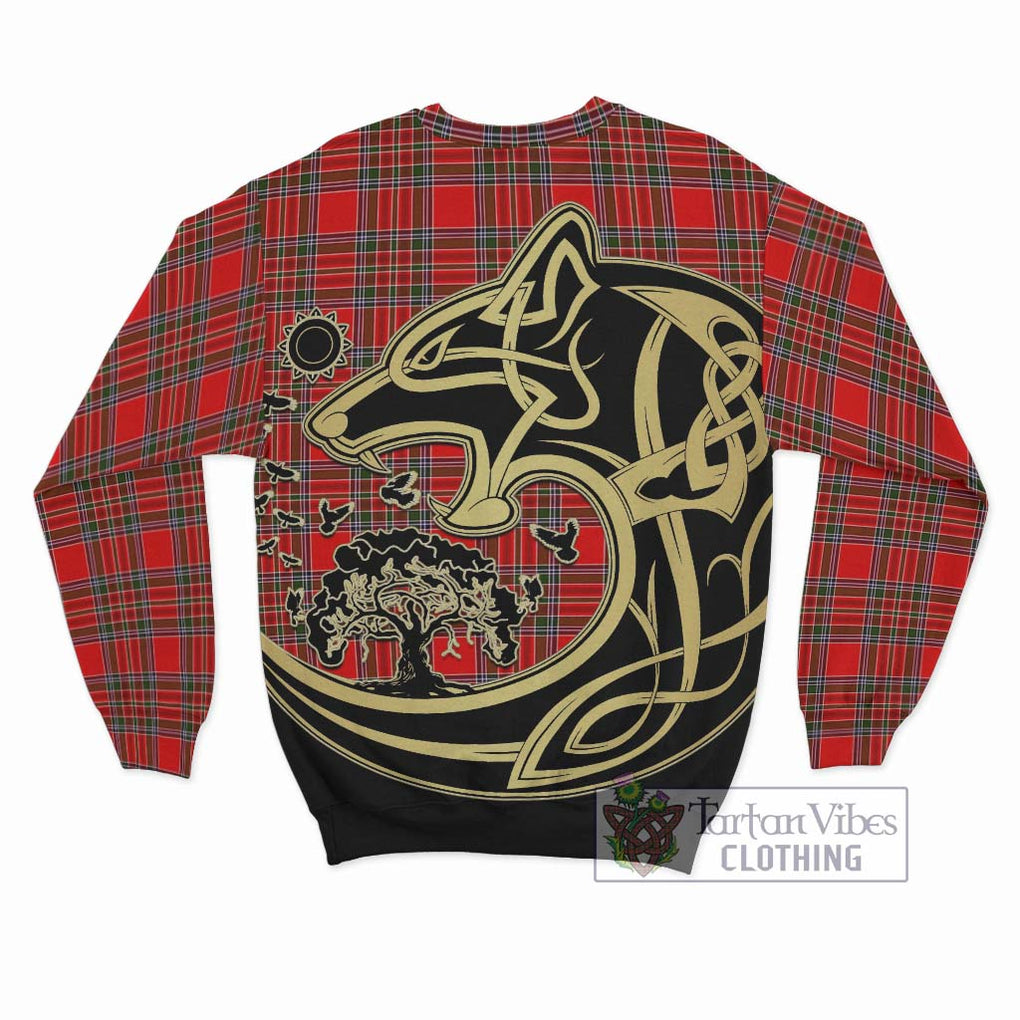 MacBean Modern Tartan Sweatshirt with Family Crest Celtic Wolf Style - Tartan Vibes Clothing