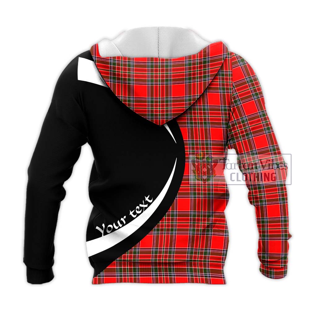 MacBean Modern Tartan Knitted Hoodie with Family Crest Circle Style - Tartan Vibes Clothing