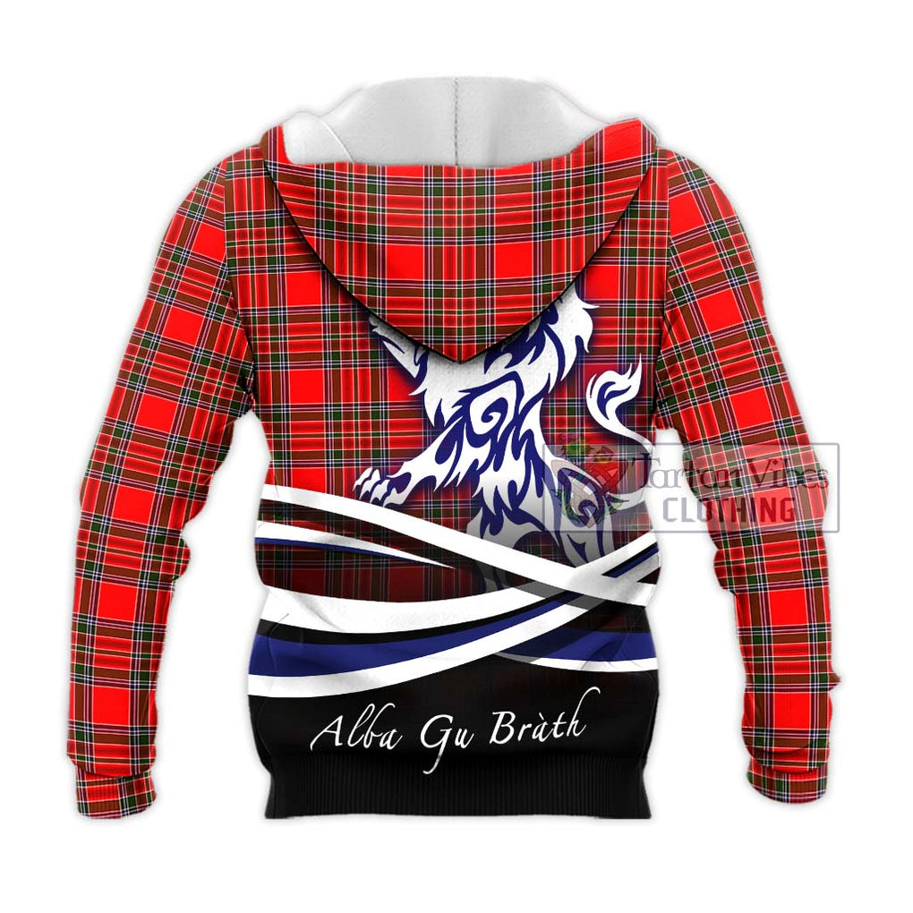 MacBean Modern Tartan Knitted Hoodie with Alba Gu Brath Regal Lion Emblem - Tartan Vibes Clothing