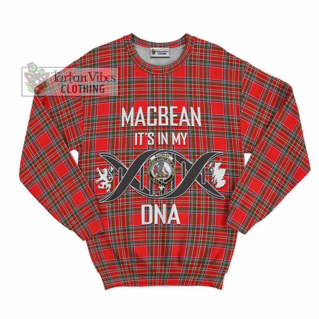 MacBean Modern Tartan Sweatshirt with Family Crest DNA In Me Style - Tartan Vibes Clothing