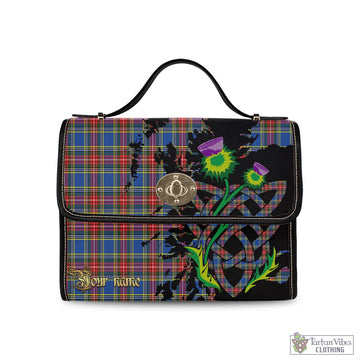 MacBeth Tartan Waterproof Canvas Bag with Scotland Map and Thistle Celtic Accents