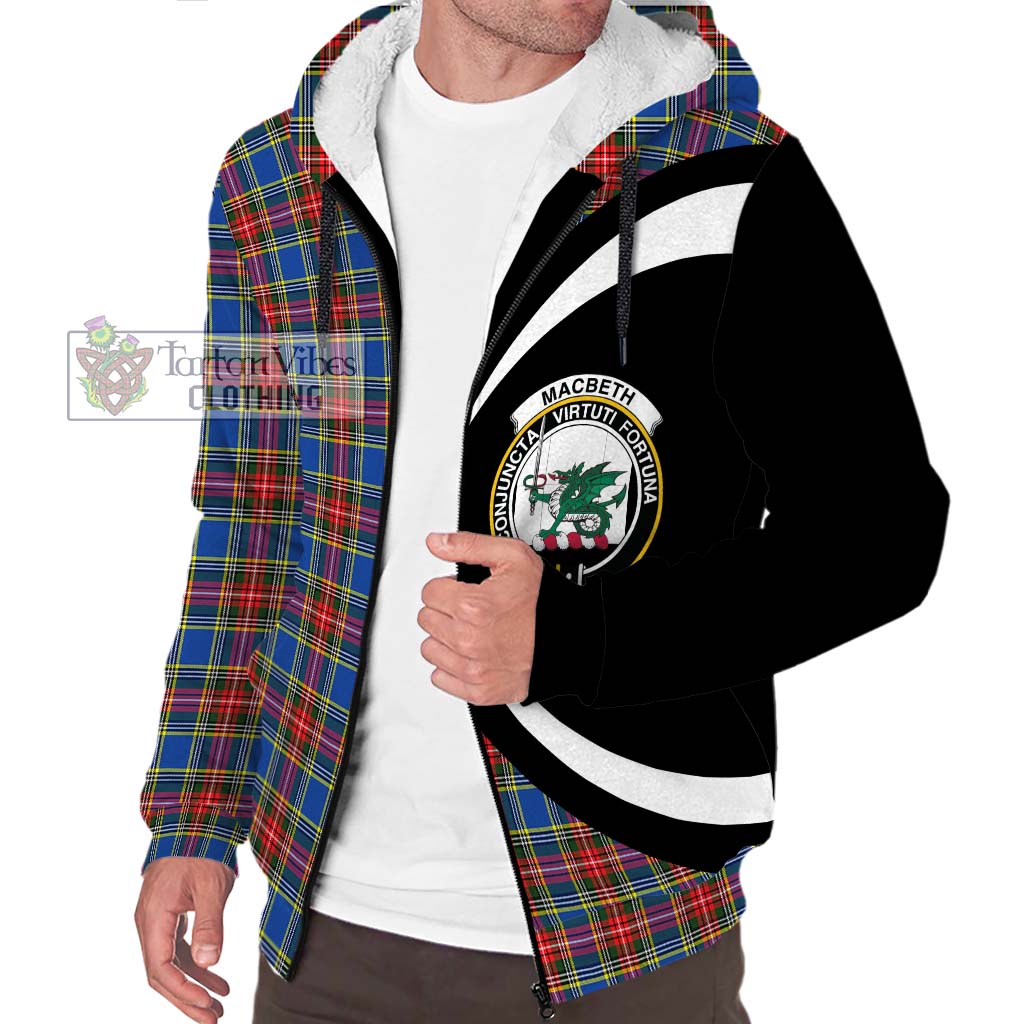 MacBeth (McBeth) Tartan Sherpa Hoodie with Family Crest Circle Style Unisex S - Tartan Vibes Clothing