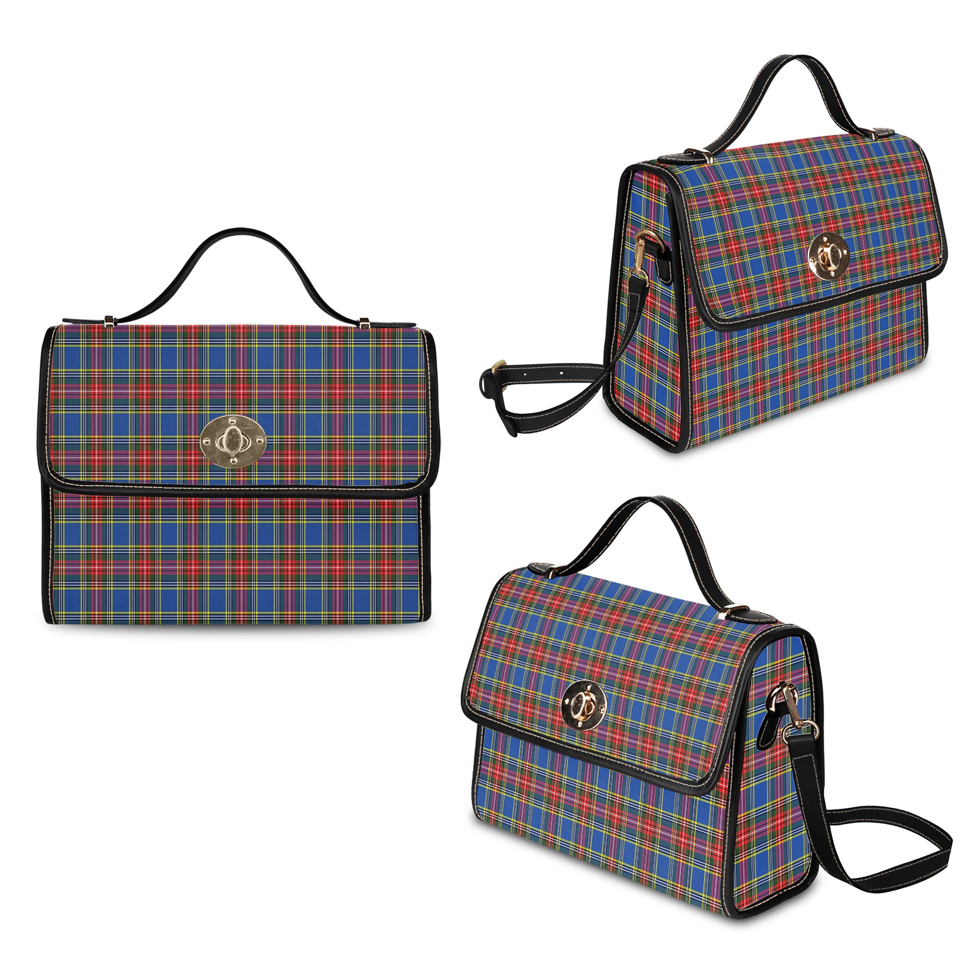 macbeth-tartan-leather-strap-waterproof-canvas-bag