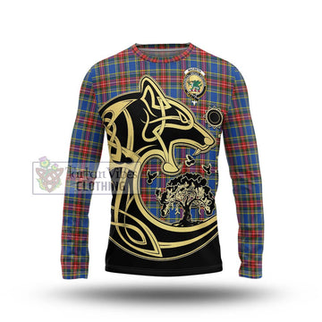MacBeth (McBeth) Tartan Long Sleeve T-Shirt with Family Crest Celtic Wolf Style Unisex - Tartan Vibes Clothing