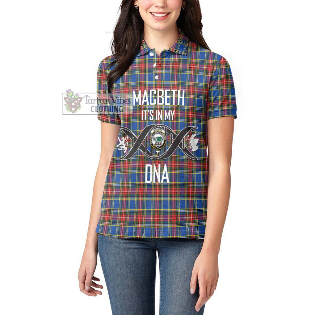 MacBeth (McBeth) Tartan Women's Polo Shirt with Family Crest DNA In Me Style Women - Tartan Vibes Clothing