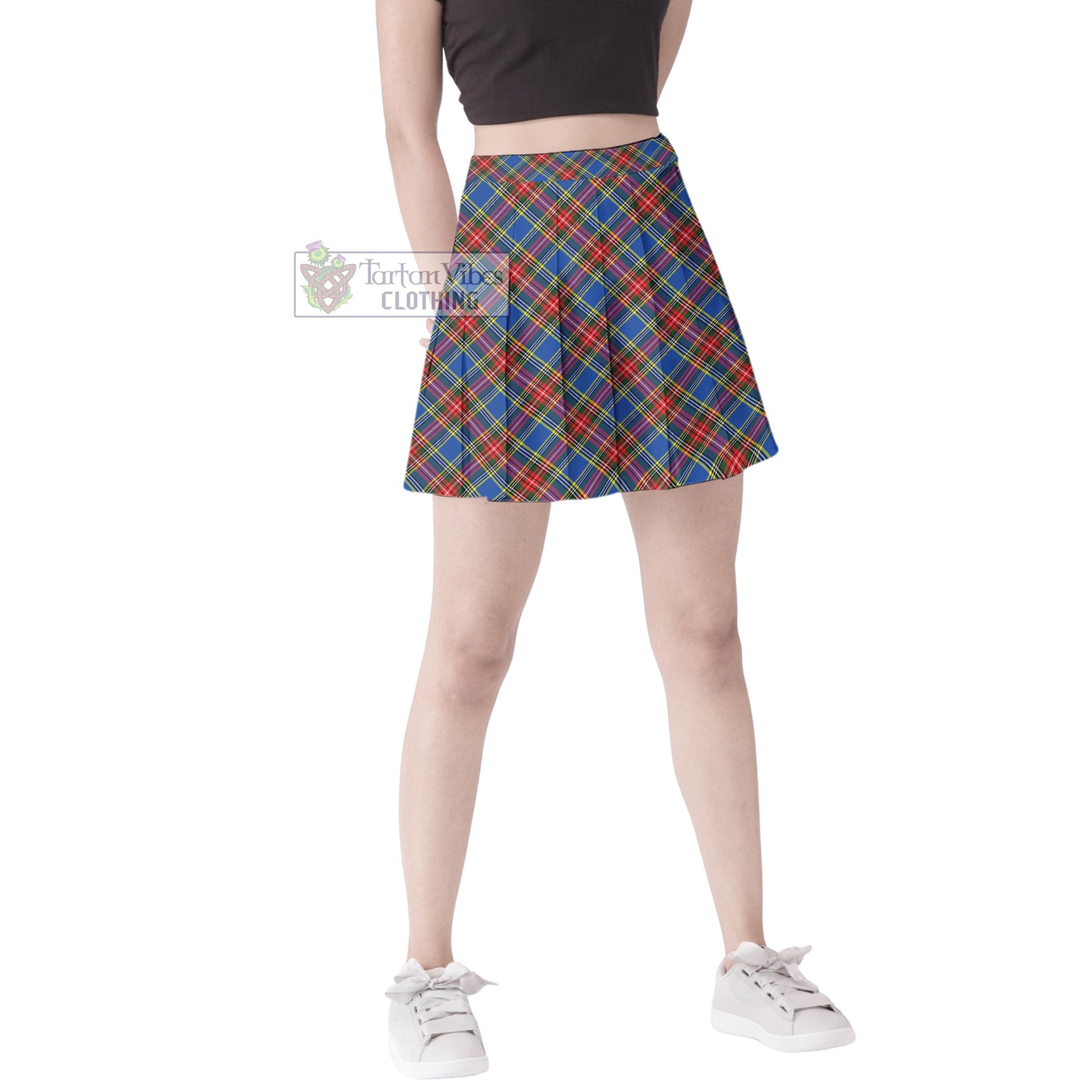 MacBeth (McBeth) Tartan Women's Plated Mini Skirt Cross Style Female - Tartan Vibes Clothing