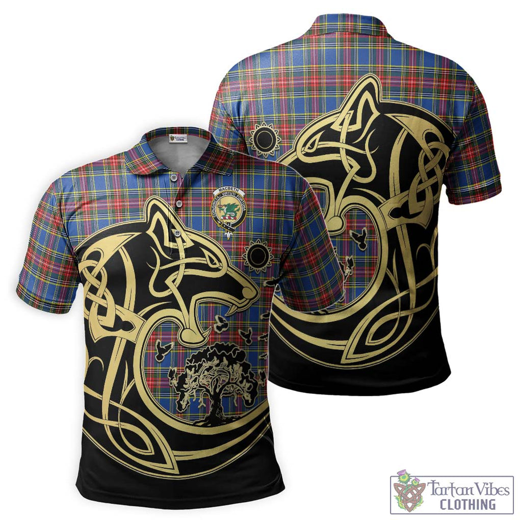 MacBeth (McBeth) Tartan Polo Shirt with Family Crest Celtic Wolf Style Kid - Tartan Vibes Clothing