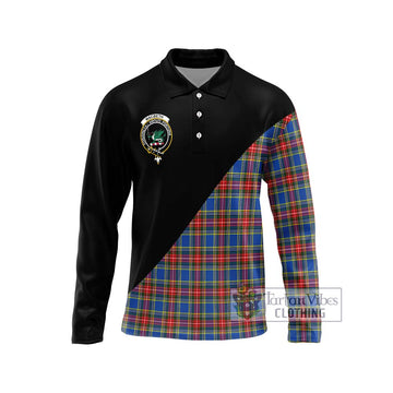 MacBeth (McBeth) Tartan Long Sleeve Polo Shirt with Family Crest and Military Logo Style Unisex - Tartan Vibes Clothing