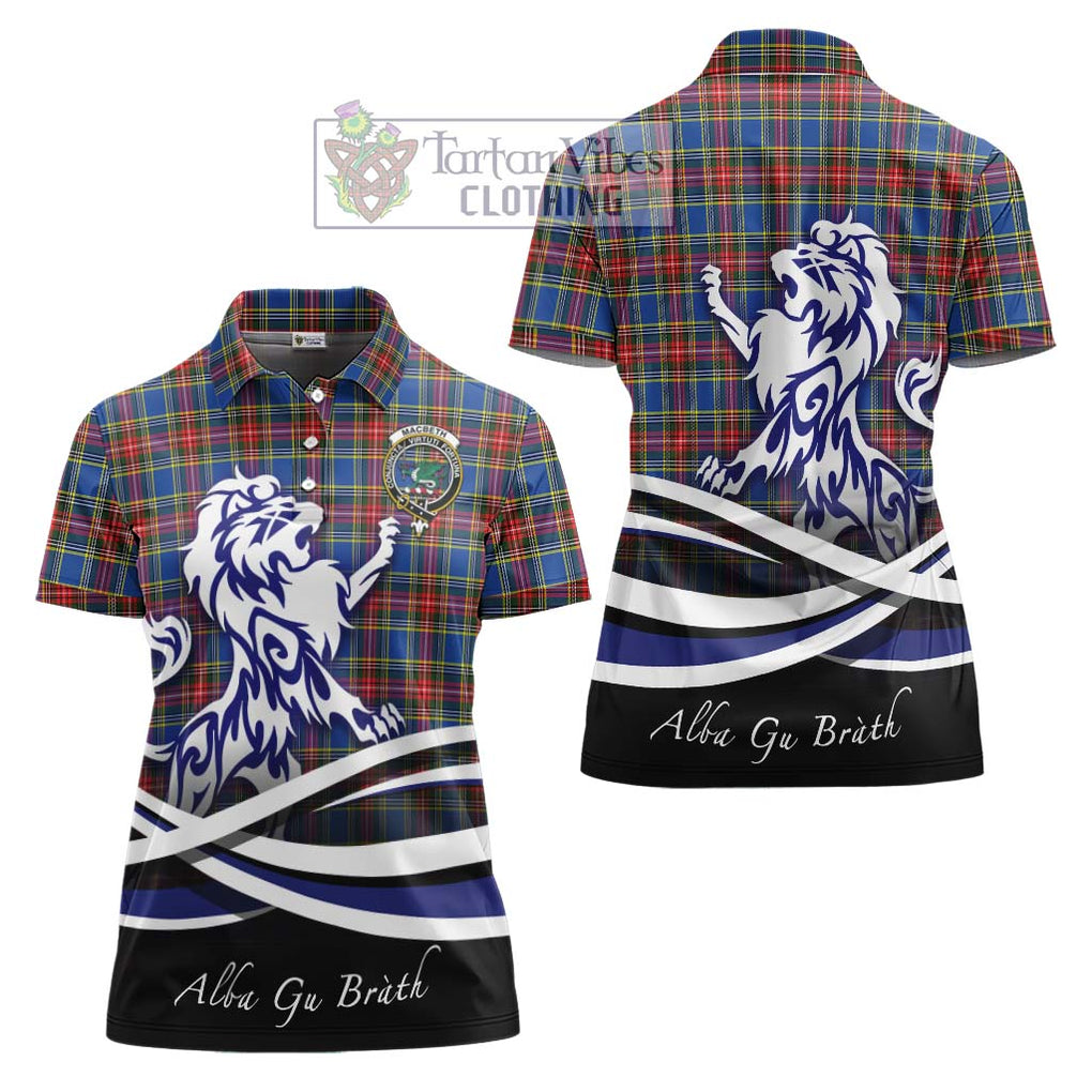MacBeth (McBeth) Tartan Women's Polo Shirt with Alba Gu Brath Regal Lion Emblem Women - Tartan Vibes Clothing