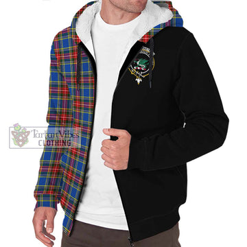 MacBeth (McBeth) Tartan Sherpa Hoodie with Family Crest and Half Of Me Style Unisex S - Tartan Vibes Clothing