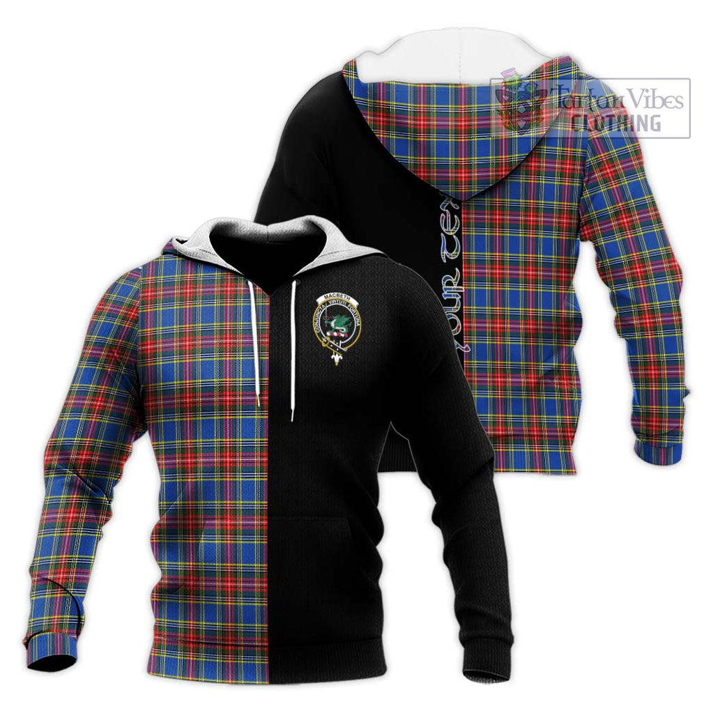 MacBeth (McBeth) Tartan Knitted Hoodie with Family Crest and Half Of Me Style Unisex Knitted Pullover Hoodie - Tartanvibesclothing Shop