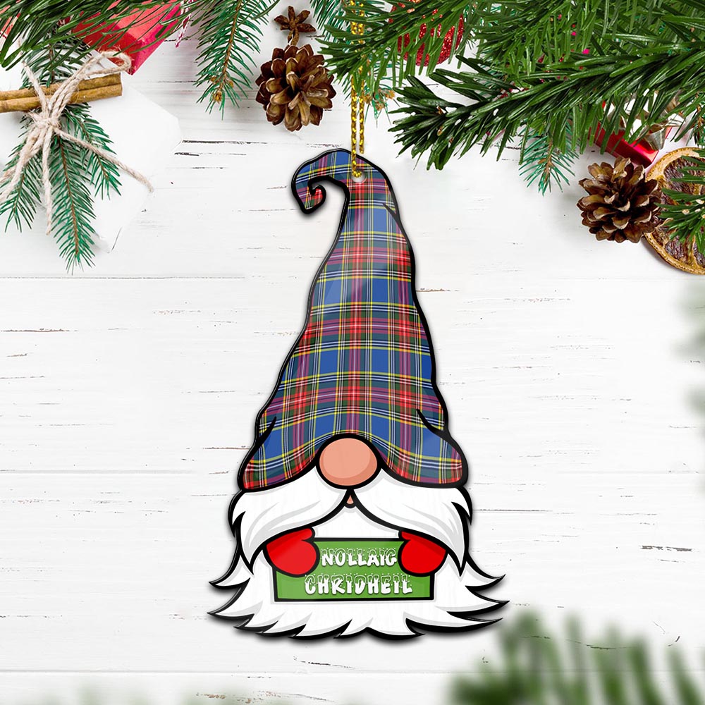 MacBeth Gnome Christmas Ornament with His Tartan Christmas Hat Wood Ornament - Tartanvibesclothing
