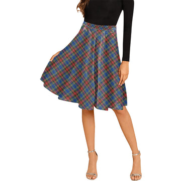 MacBeth (McBeth) Tartan Melete Pleated Midi Skirt Cross Style