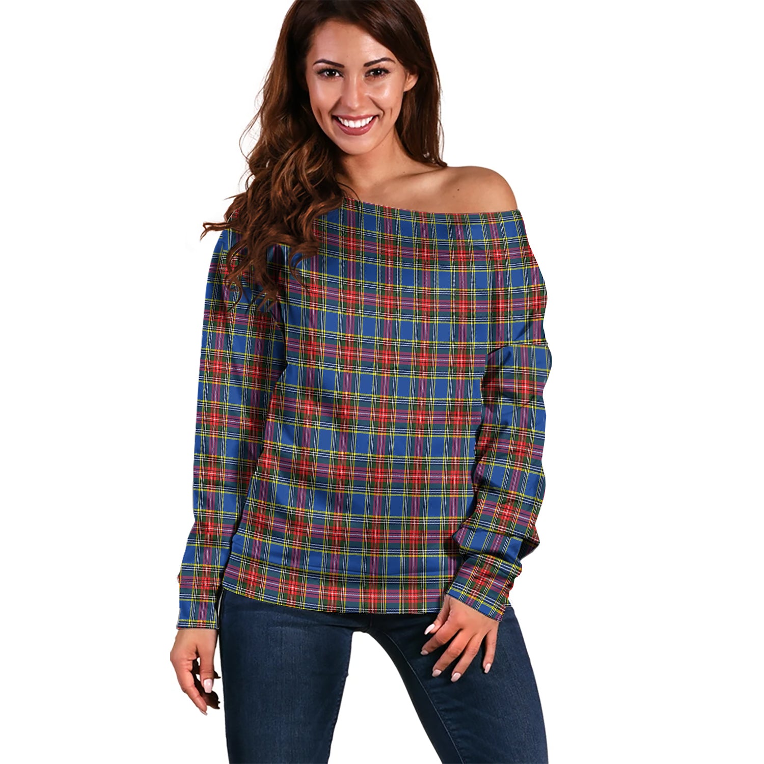 MacBeth (McBeth) Tartan Off Shoulder Women Sweater Women - Tartan Vibes Clothing