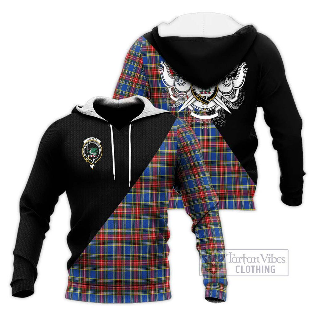 MacBeth (McBeth) Tartan Knitted Hoodie with Family Crest and Military Logo Style Unisex Knitted Pullover Hoodie - Tartan Vibes Clothing