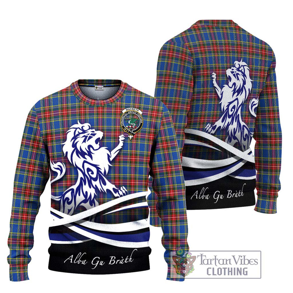 MacBeth (McBeth) Tartan Ugly Sweater with Alba Gu Brath Regal Lion Emblem Unisex - Tartan Vibes Clothing