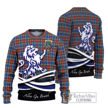 MacBeth (McBeth) Tartan Ugly Sweater with Alba Gu Brath Regal Lion Emblem Unisex - Tartan Vibes Clothing