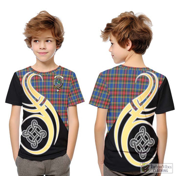 MacBeth (McBeth) Tartan Kid T-Shirt with Family Crest and Celtic Symbol Style Youth XL Size14 - Tartan Vibes Clothing