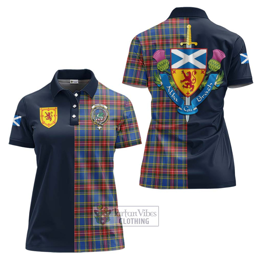 MacBeth (McBeth) Tartan Women's Polo Shirt Alba with Scottish Lion Royal Arm Half Style Women - Tartan Vibes Clothing