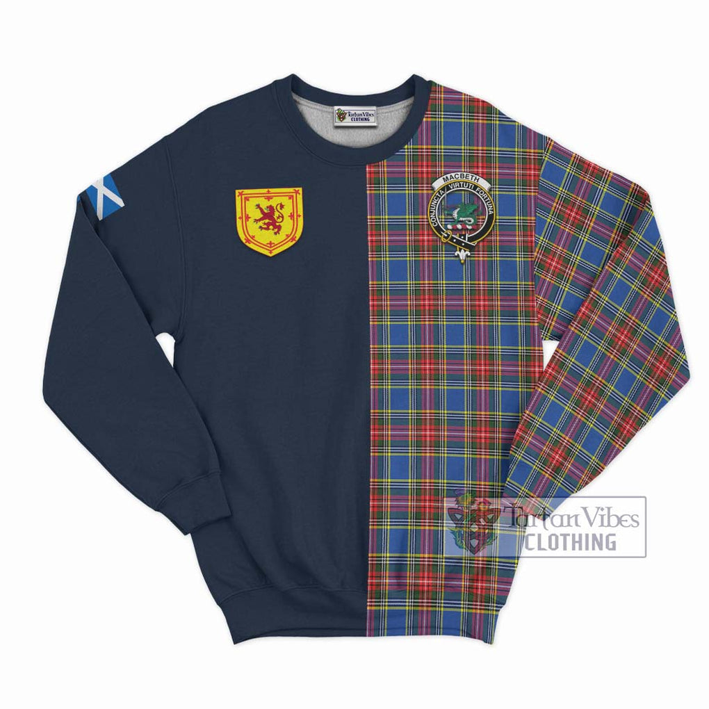 MacBeth (McBeth) Tartan Sweatshirt Alba with Scottish Lion Royal Arm Half Style Unisex - Tartan Vibes Clothing