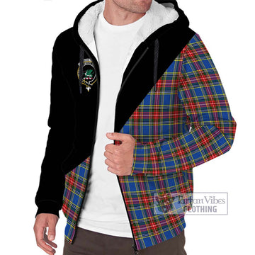 MacBeth (McBeth) Tartan Sherpa Hoodie with Family Crest and Military Logo Style Unisex S - Tartan Vibes Clothing
